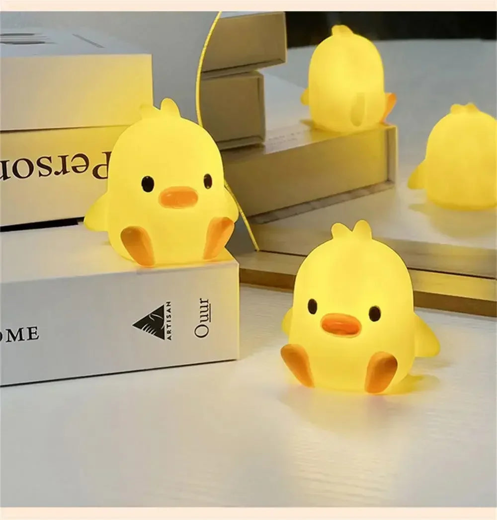 Creative LED Yellow Duck Desktop Desk Lamp with Soft Light and Atmosphere Bedroom Bedhead Night Light Mini Sleep Light