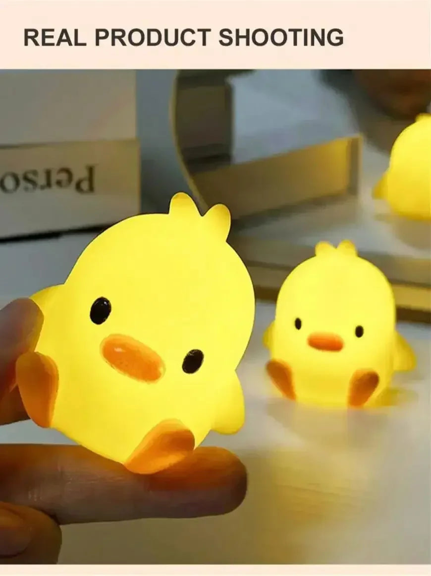 Creative LED Yellow Duck Desktop Desk Lamp with Soft Light and Atmosphere Bedroom Bedhead Night Light Mini Sleep Light