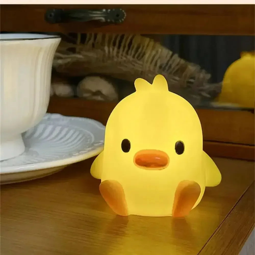 Creative LED Yellow Duck Desktop Desk Lamp with Soft Light and Atmosphere Bedroom Bedhead Night Light Mini Sleep Light