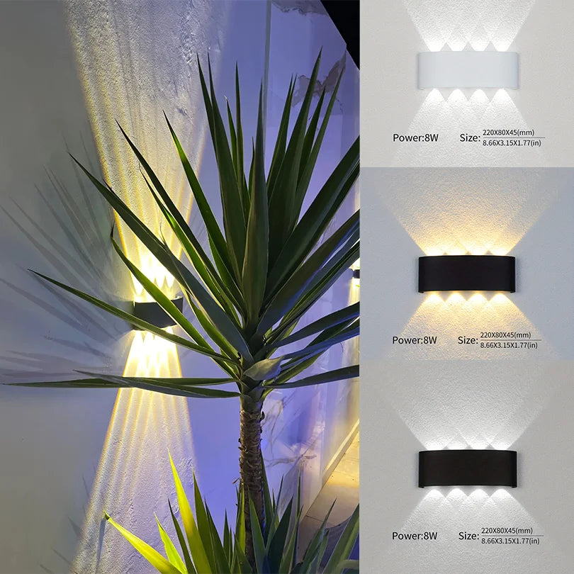 LED Wall Lamp Waterproof IP66 Indoor Outdoor Lamp Garden Lights for Living Room Hallway Bedroom Decor