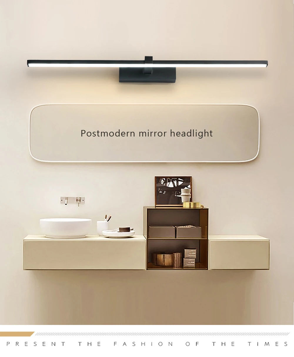 Modern LED Wall Light Bathroom Hardwares Wall Lamp Three Colors Lights Aluminum Led Bathroom Bath Mirror Line Lamp Make Up light