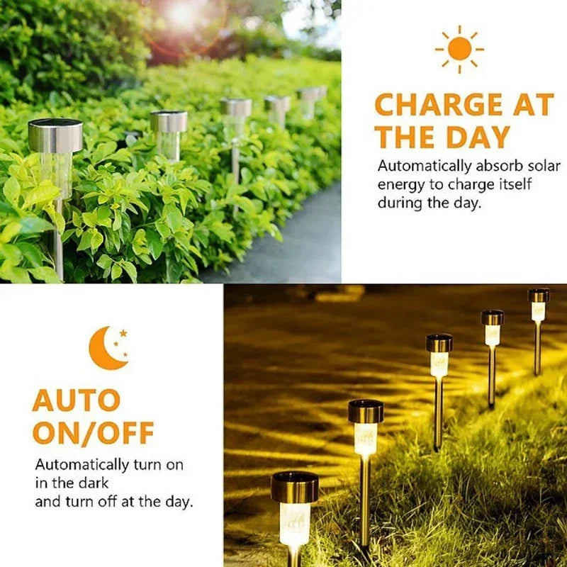 Solar Outdoor Lights Garden Lamp Solar Powered Waterproof Landscape Path Outdoor for Yard Backyard Lawn Patio Decorative