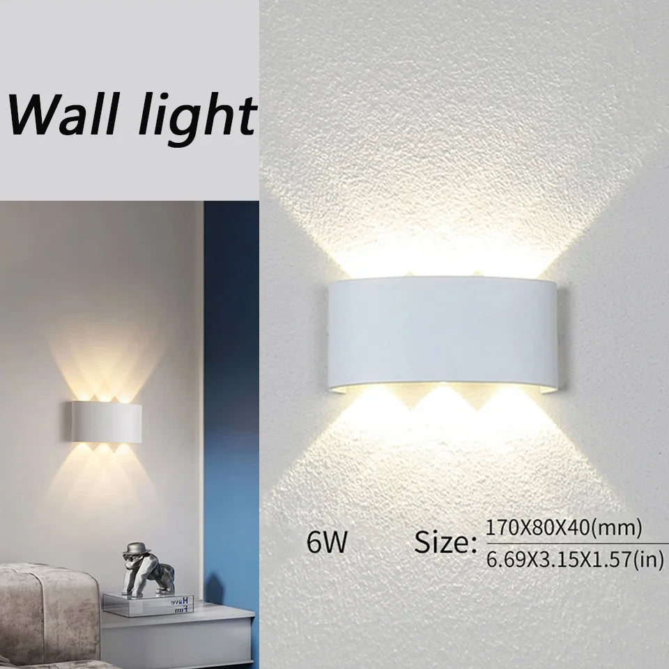 LED Wall Lamp Waterproof IP66 Indoor Outdoor Lamp  Garden Lights for Living Room Hallway Bedroom Decor