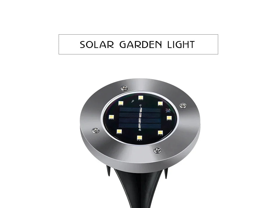 8/20LED Solar Power Disk Light Outdoor Garden Solar Underground Light Deck Light Spotlight Buried Solar Led Lamp Garden Decor