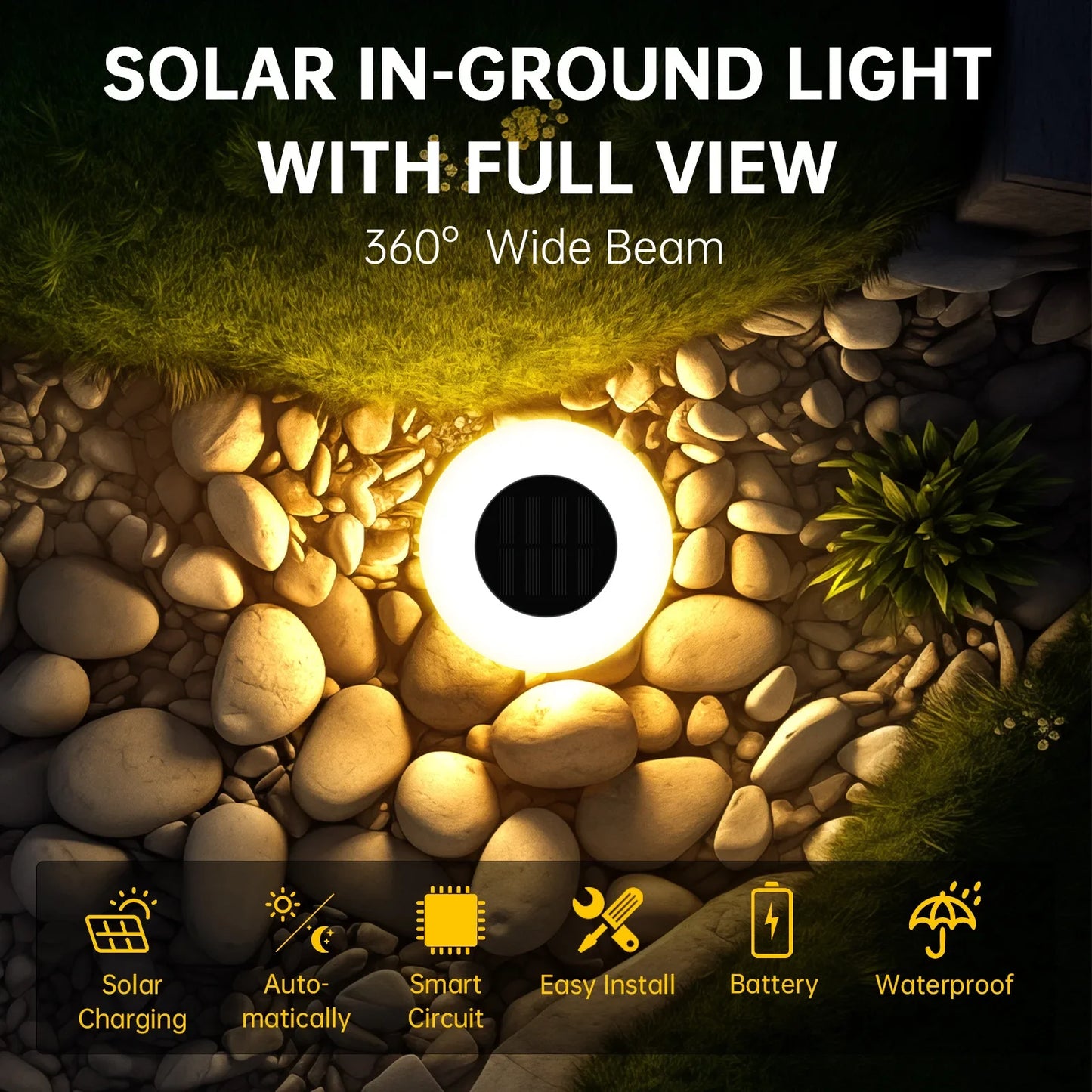 Solar Outdoor Garden Light Buried Light Garden Villa Decorative Landscape Steps Plug-in Waterproof Lighting Lawn Light