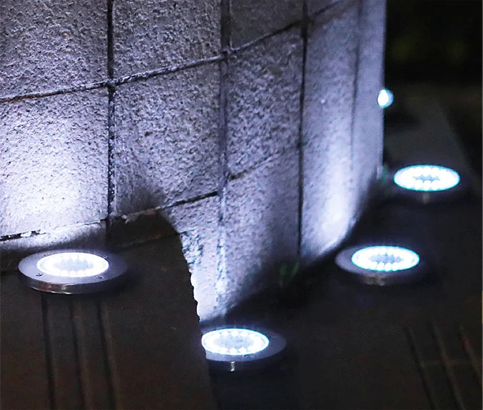 8/20LED Solar Power Disk Light Outdoor Garden Solar Underground Light Deck Light Spotlight Buried Solar Led Lamp Garden Decor