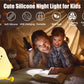 Night Lights for Kids Pear Shaped Cute Silicone Nightlight 7 Colors Dimmable Night Lamp USB Charging for Bedroom Bedside Room