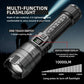 Ultra Bright LED Flashlight Strong Light Telescopic Zoom Torch USB Rechargeable with Power Display Lamp Camping Emergency Lamp