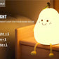 Night Lights for Kids Pear Shaped Cute Silicone Nightlight 7 Colors Dimmable Night Lamp USB Charging for Bedroom Bedside Room