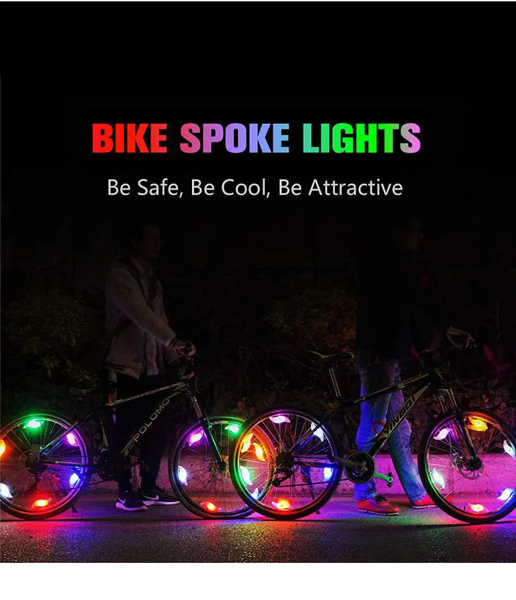 Colorful Bike Wheel Spoke Light Waterproof MTB Balance Bicycle Light LED Tyre Tire Flash Lights Warning Cycling Lamp