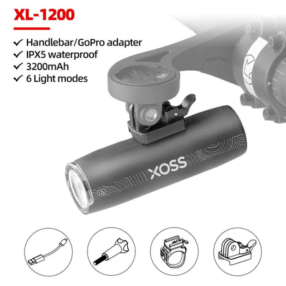 XOSS XL400/XL800 Bike Headlight 400/800 Lumen USB Rechargeable Road MTB Front Lamp Bicycle Light Aluminium Ultralight Flashlight