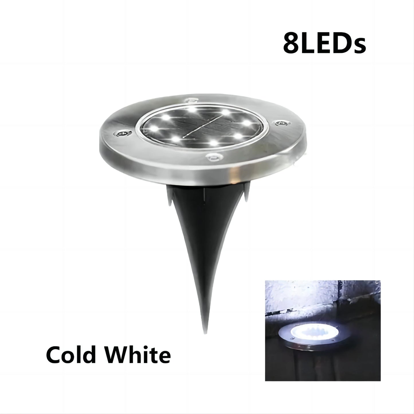 8/20LED Solar Power Disk Light Outdoor Garden Solar Underground Light Deck Light Spotlight Buried Solar Led Lamp Garden Decor