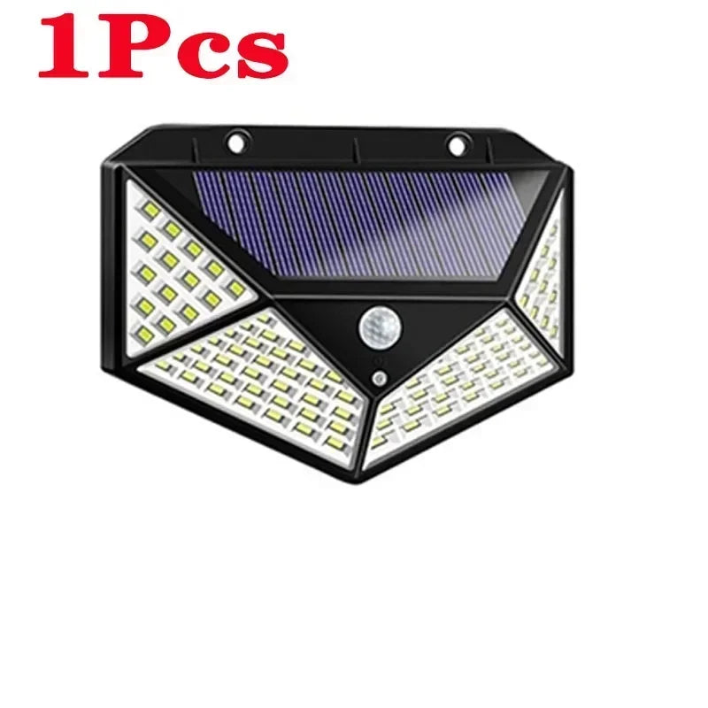 1/2/4Pcs 100 LED Solar Wall Lights Outdoor Solar Lamp Motion Sensor Solar Powered Sunlight Street Light for Garden Night Light