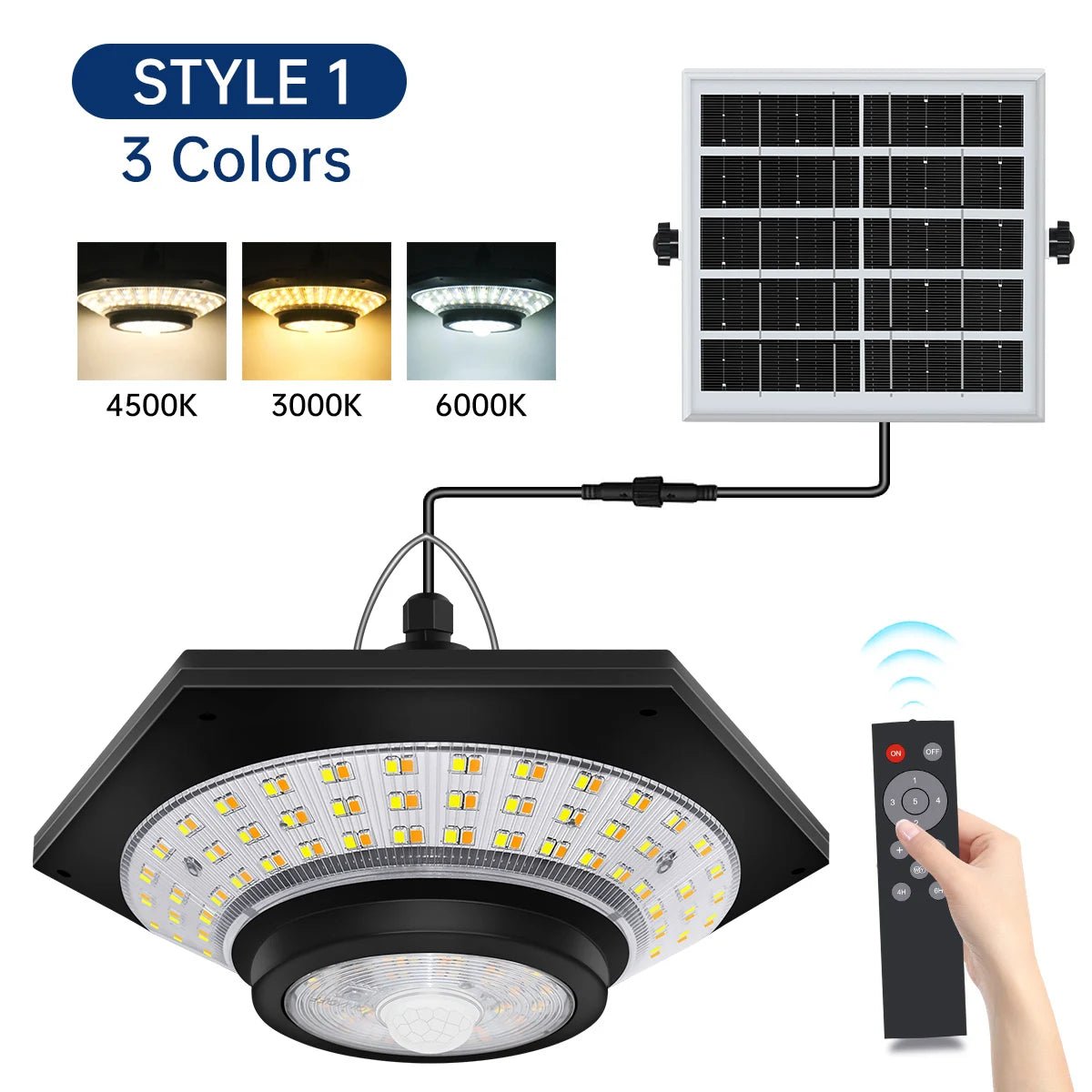 Solar Shed Light Solar Pendant Light Indoor Outdoor 228/180 LED 1000LM 5 Modes with Remote Control for Barn Gazebo Garage