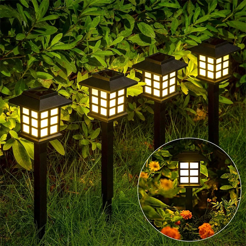 LED Solar Pathway Lawn Lights Outdoor IP65 Waterproof Solar Lamp Decoration for Garden Walkway Path Driveway Patio Yard & Lawn