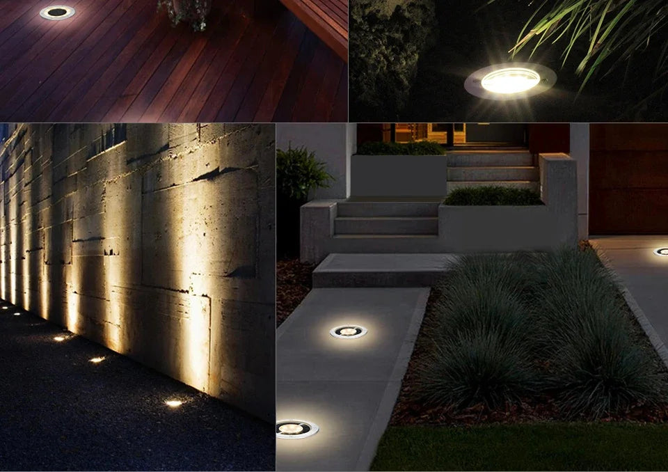 8/20LED Solar Power Disk Light Outdoor Garden Solar Underground Light Deck Light Spotlight Buried Solar Led Lamp Garden Decor