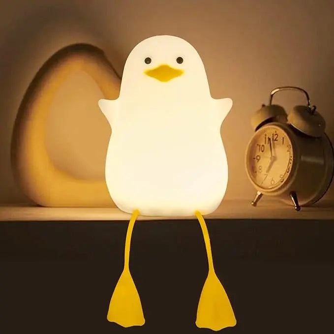 Creative and Fun Duck Silicone Pat Small Night Light Desktop Decoration Atmosphere Light USB Charging Children's Bedroom Light